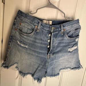 We The Free Distressed Blue Jean Shorts